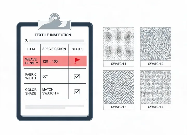 Textile inspection document requiring review