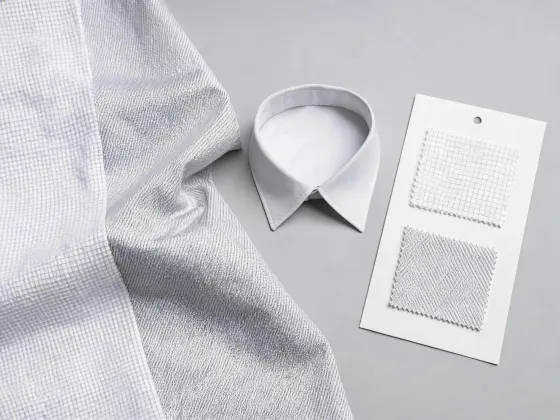 Cotton shirting fabric drape and collar prototype